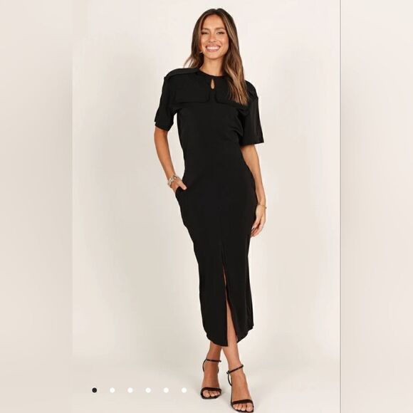 petal and pup NATALIE MIDI DRESS - BLACK US SIZE 10 - Picture 1 of 7